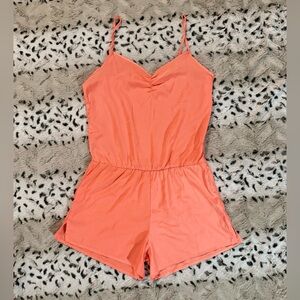 American Apparel Women’s Peach Spaghetti Strap Shorts Lightweight Romper